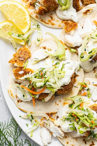 The Crispiest Air Fryer Fish Tacos - Fit Foodie Finds