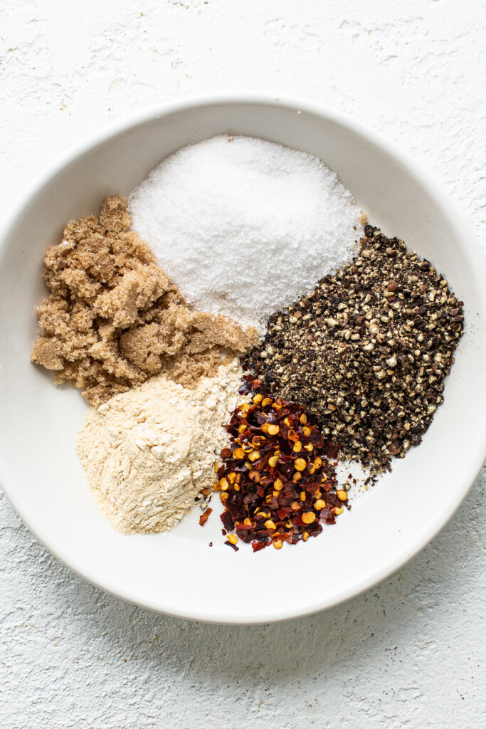 Steak seasoning on a plate.