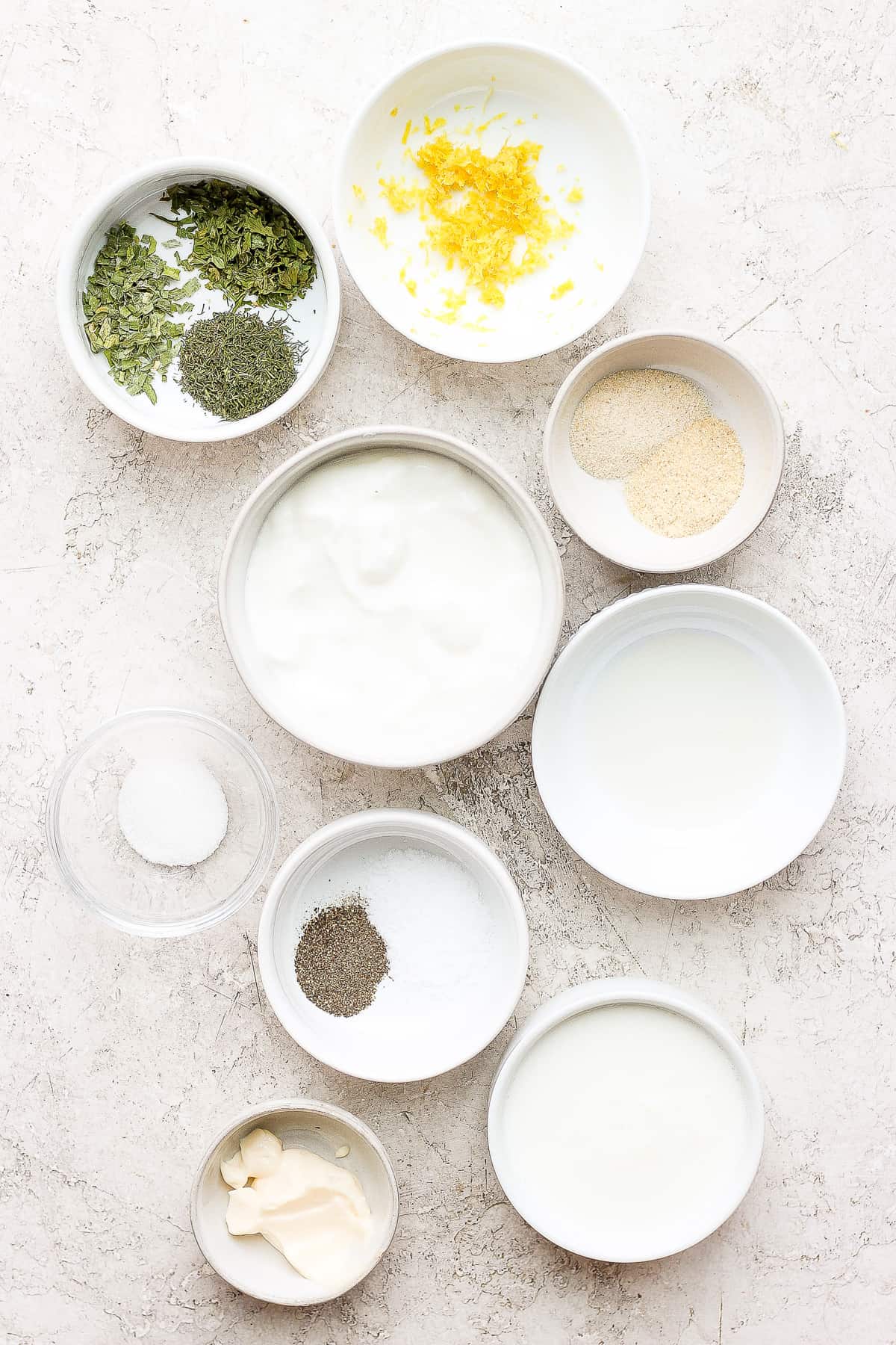 ingredients on countertop.