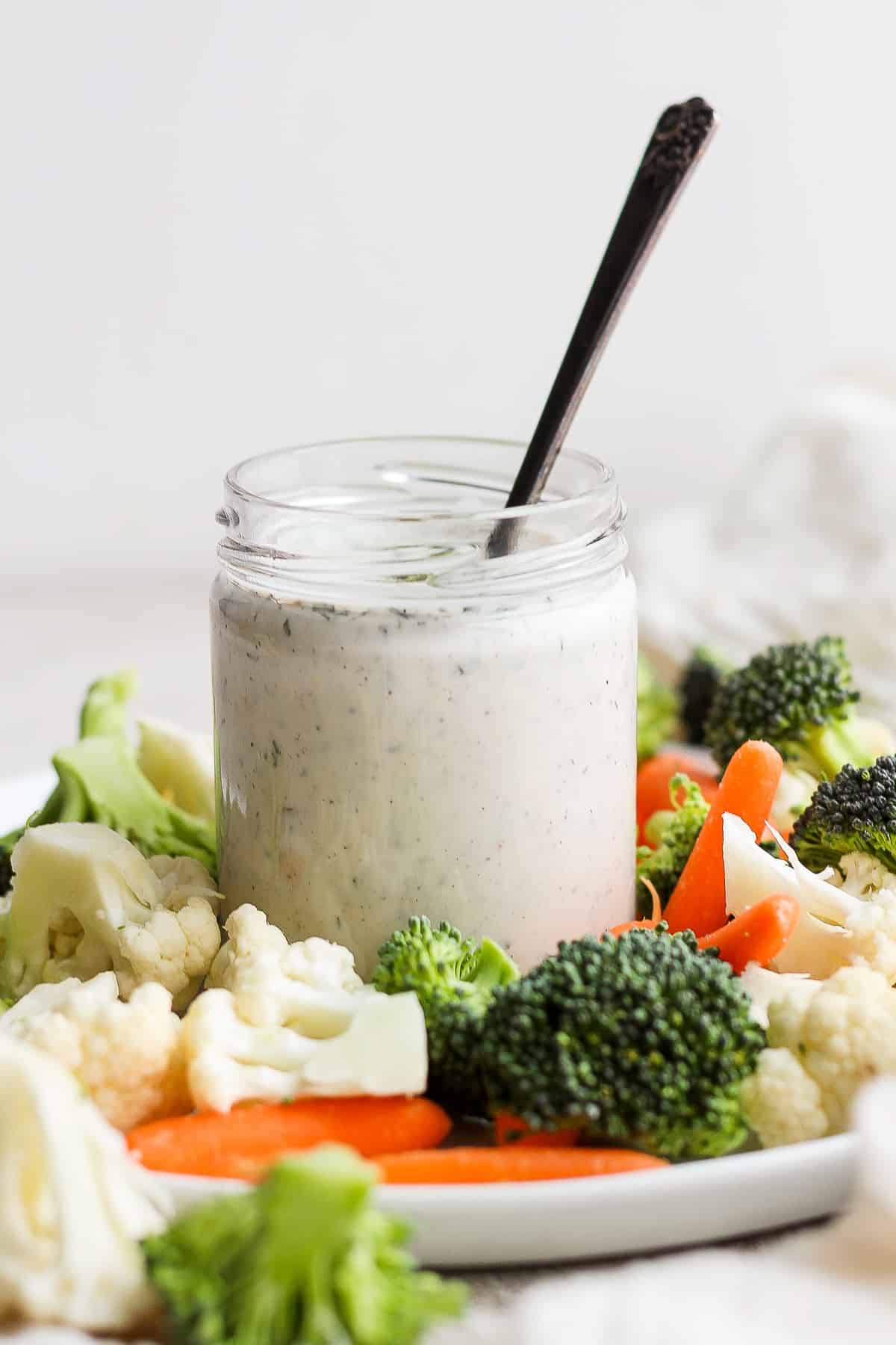 ranch dressing in jar.