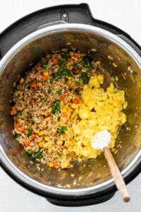 eggs and rice in instant pot.