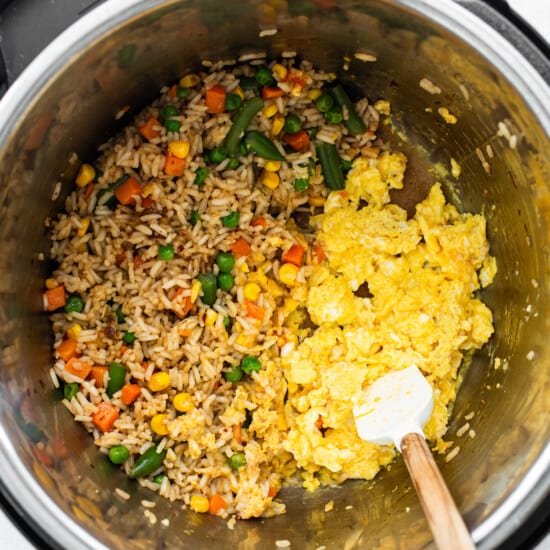 eggs and rice in instant pot.