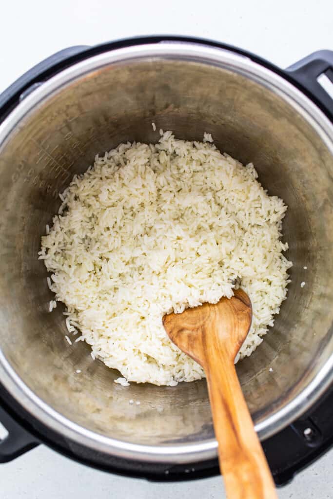 fluffed rice in instant pot.