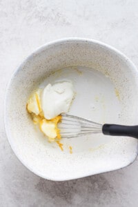 wet ingredients in bowl.