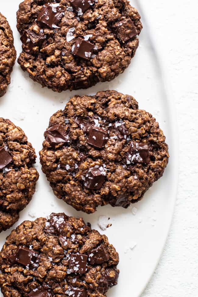 Chocolate Peanut Butter Oatmeal Cookies - Fit Foodie Finds