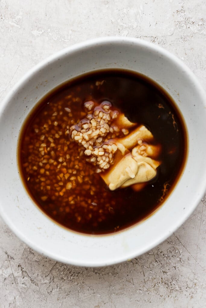 Rib marinade ingredients in a bowl.