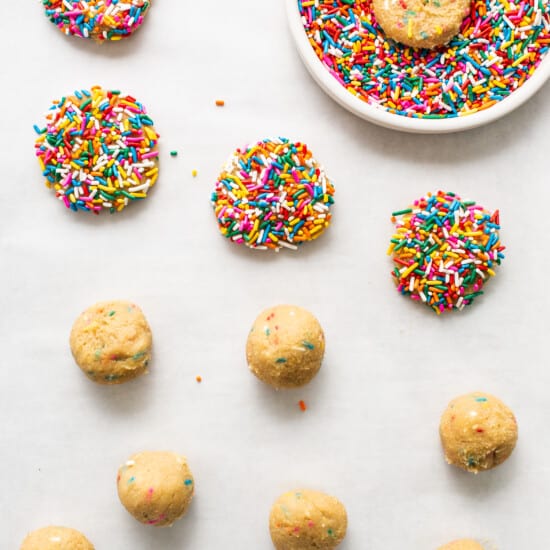 masa cookies covered in sprinkles.