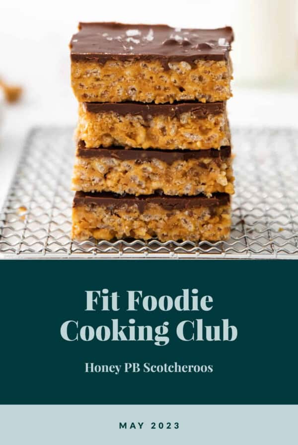 A stack of chocolate bars with the text fit foodie cooking club.