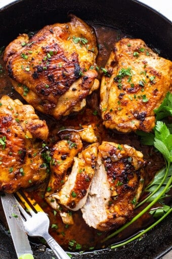 Crispy Cast Iron Chicken Thighs - Fit Foodie Finds