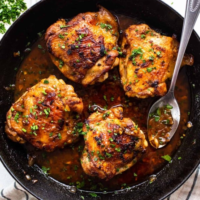 Crispy Cast Iron Chicken Thighs - Fit Foodie Finds