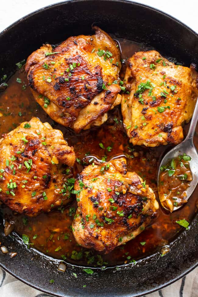 Crispy Cast Iron Chicken Thighs - Fit Foodie Finds
