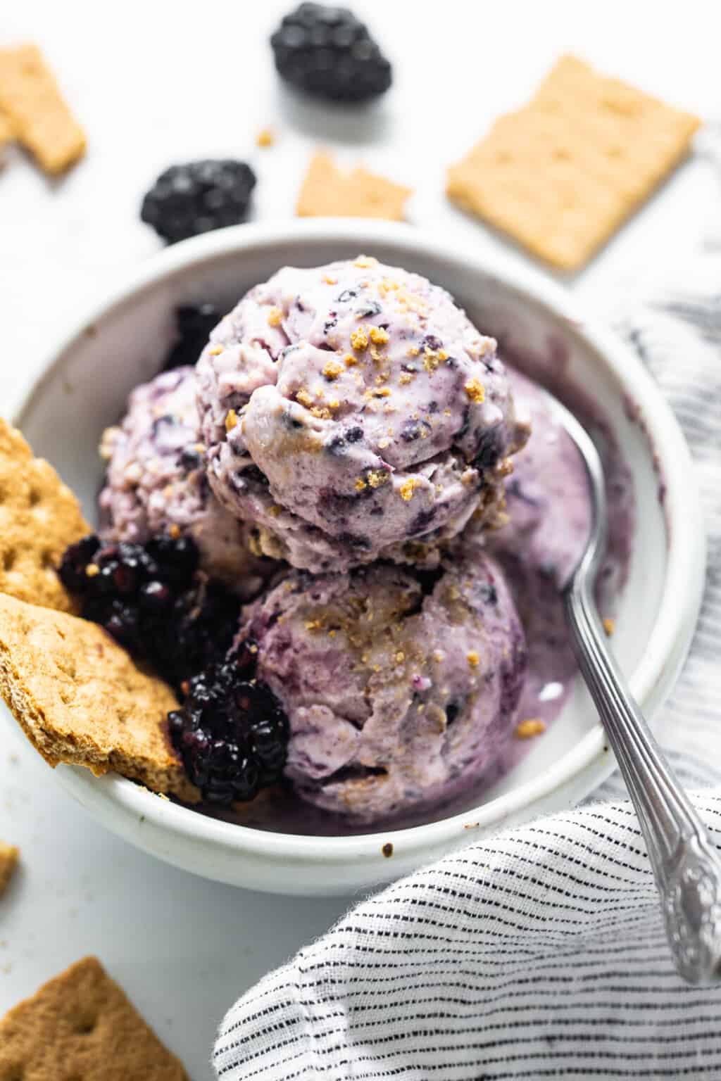 Cottage Cheese Ice Cream (Blackberry Cheesecake) Fit Foodie Finds