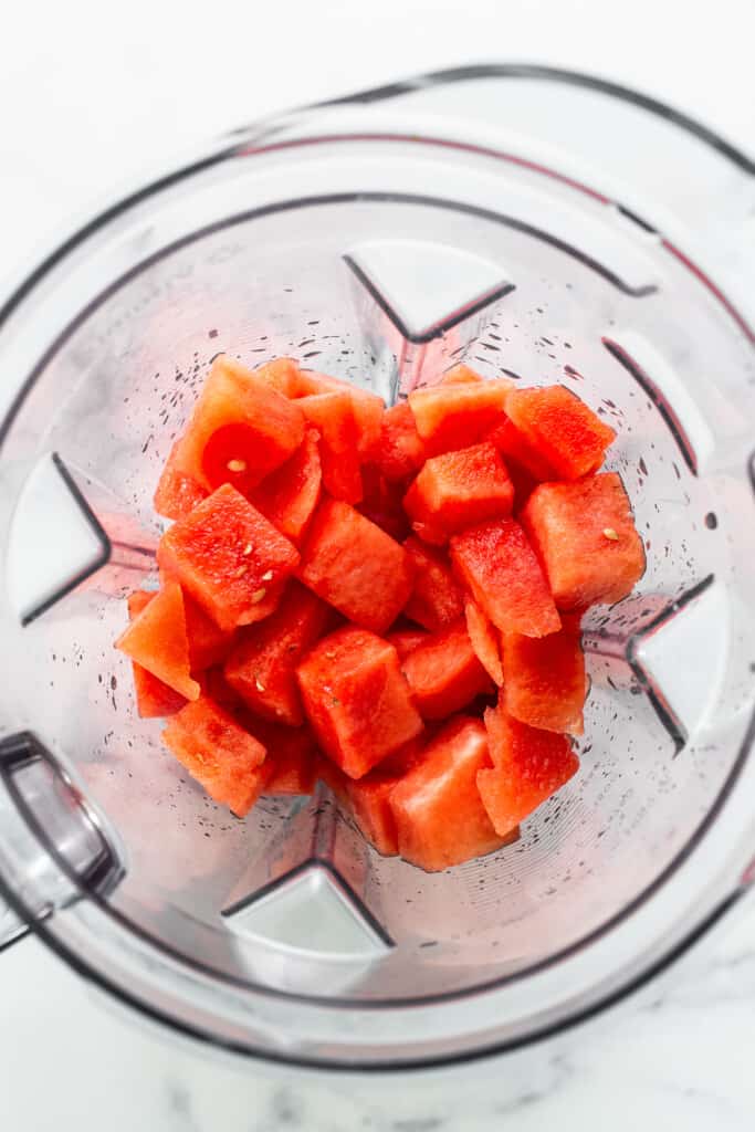 watermelon chunks in blender.