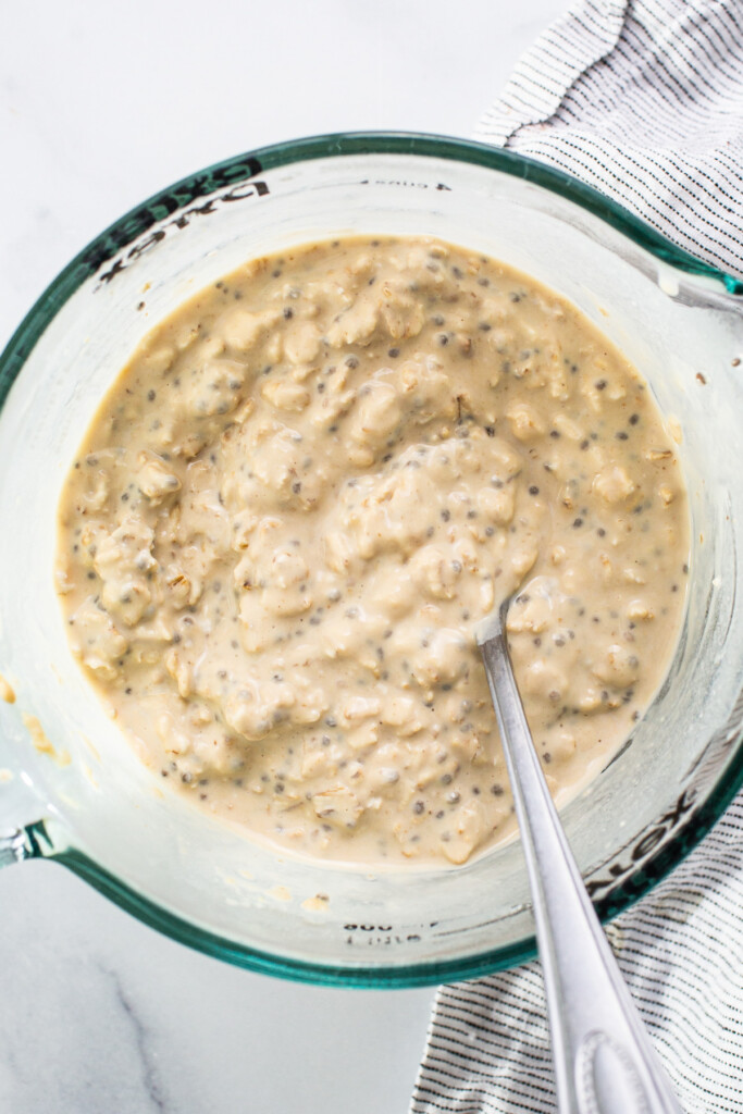 a bowl of food with a spoon in it.