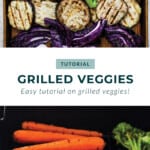 grilled veggies are displayed on a grill.