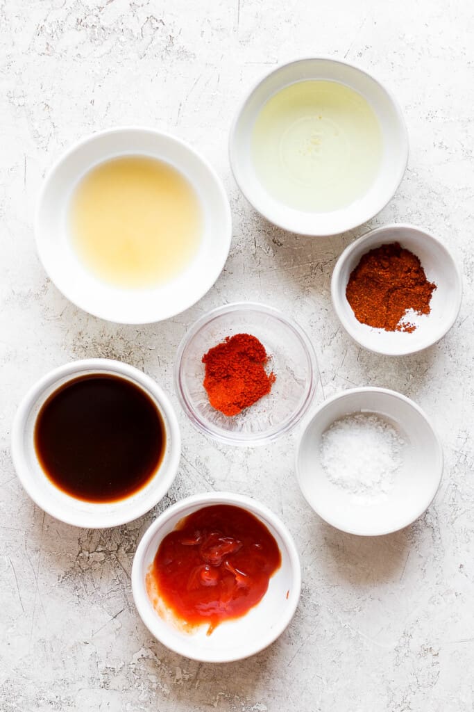 the ingredients for a chinese dipping sauce.