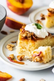 Upside Down Peach Cake - Fit Foodie Finds