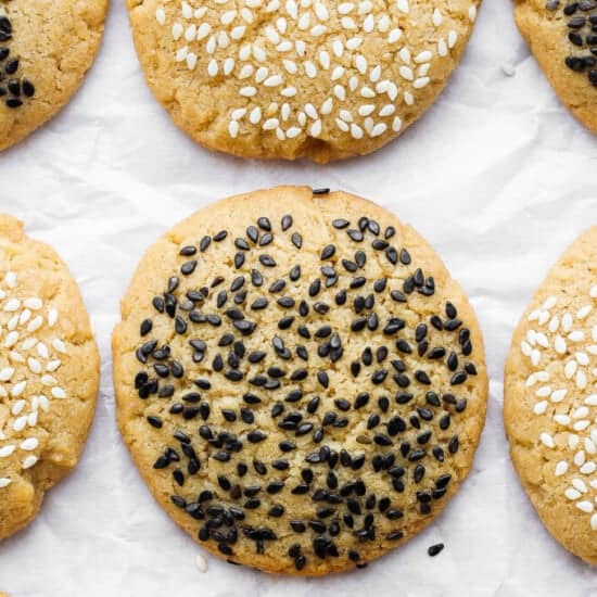 sesame cookies with black sesame seeds.