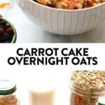 Delicious and easy-to-make overnight oats inspired by classic carrot cake.