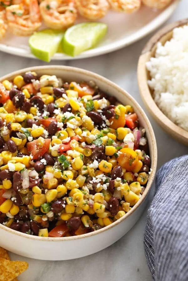 Mexican black bean and corn salad.