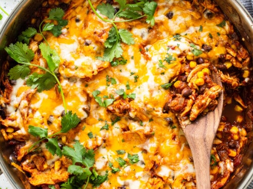 Crockpot Chicken Enchilada Casserole - Confessions of a Fit Foodie