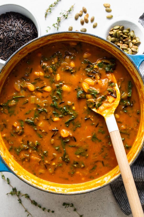 Creamy Pumpkin Wild Rice Soup (One-Pot!) - Fit Foodie Finds