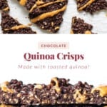 Chocolate quinoa crisps with peanut butter.