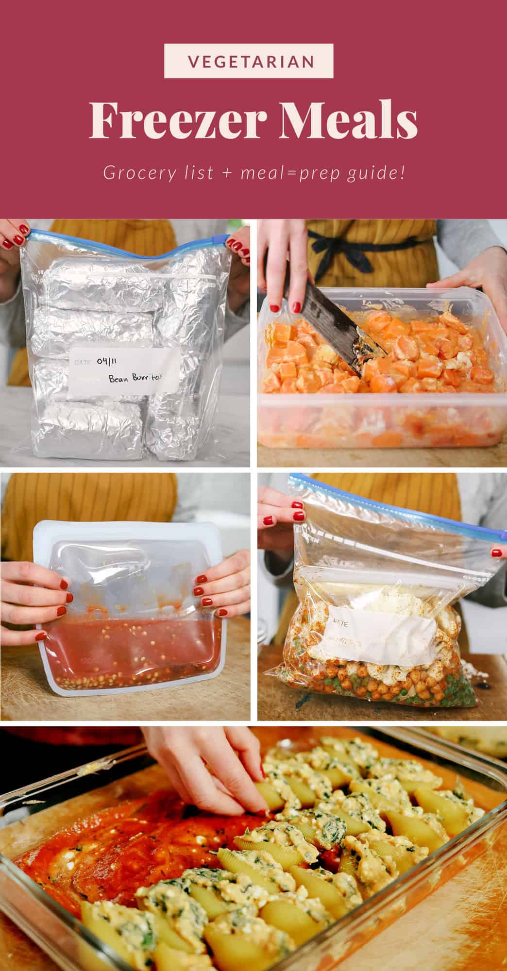 How to make vegetarian freezer meals.