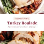 Thanksgiving turkey rondelle with bacon and sage.