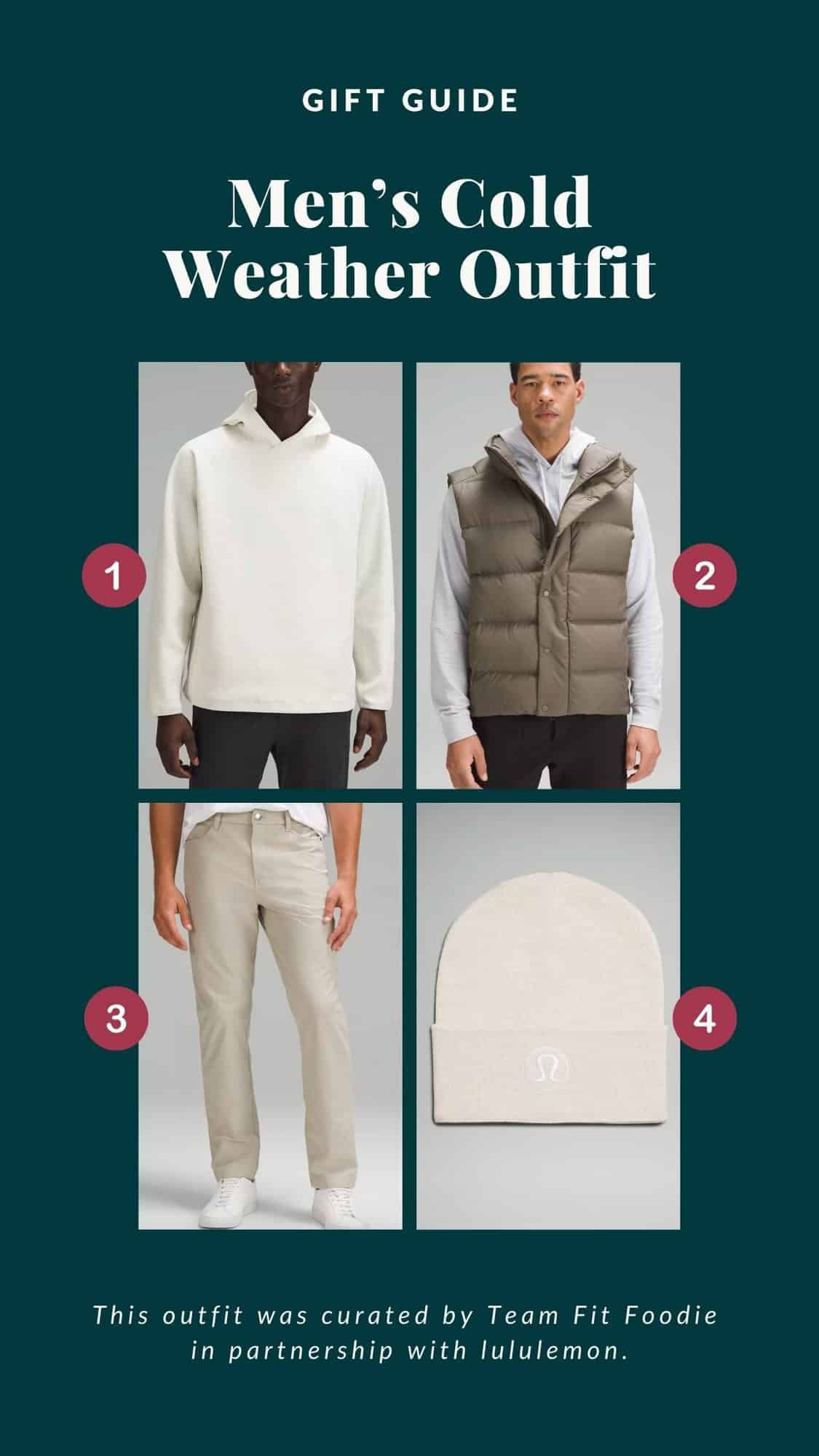 Men's cold weather outfit gift guide.