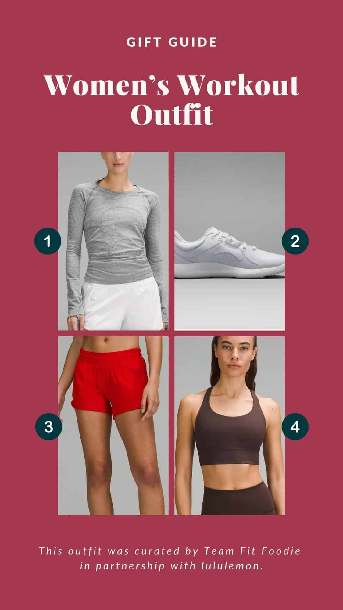 Women's workout outfit gift guide.