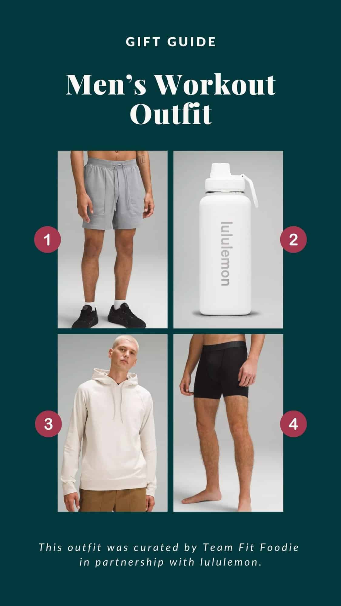 Men's workout outfit gift guide.