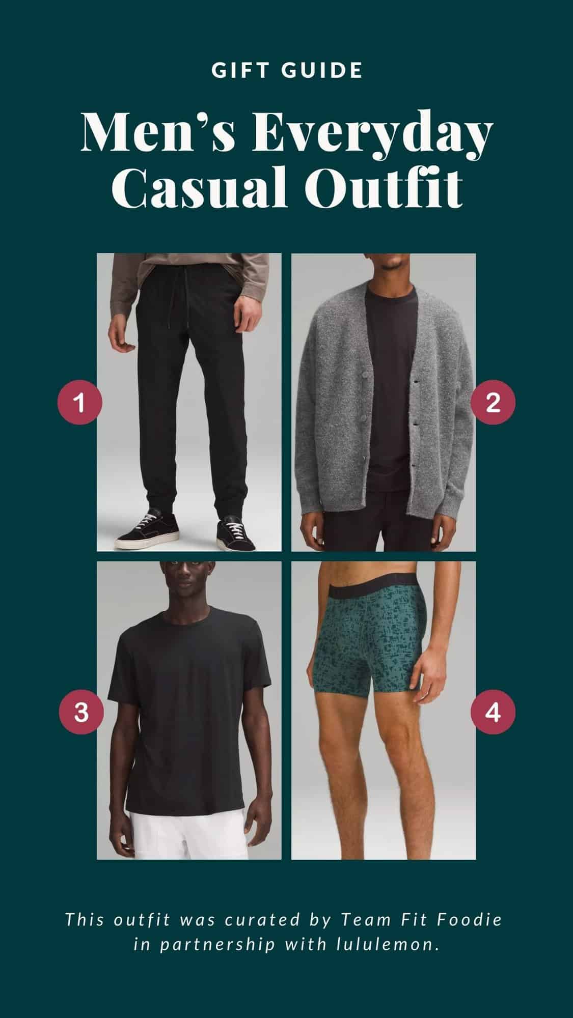 Men's everyday casual outfit gift guide.