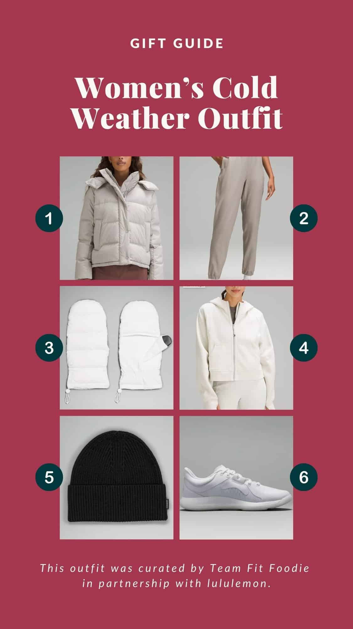 Women's cold weather outfit gift guide.