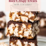 Almond butter rice crispy treats with ice cakes.