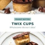 Peanut butter twix cups on a plate.