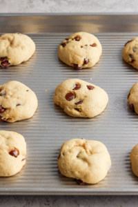 Cookies on a baking sheet.