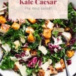 Crispy chicken kale caesar the best salad.