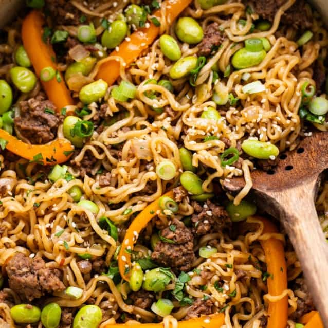 One-Pot Ground Beef Ramen Noodles - Fit Foodie Finds