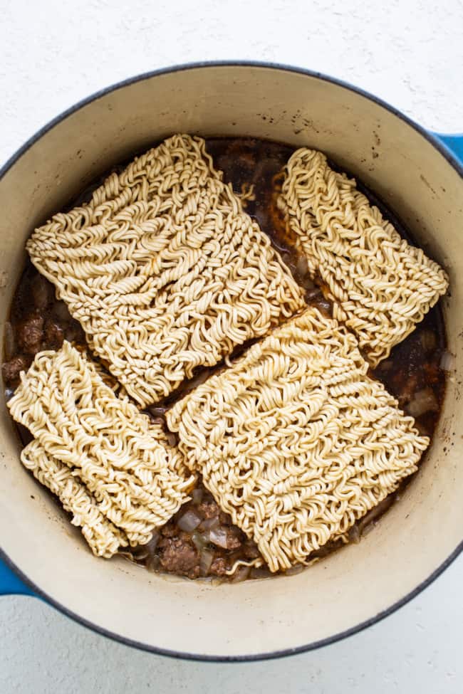One-Pot Ground Beef Ramen Noodles - Fit Foodie Finds