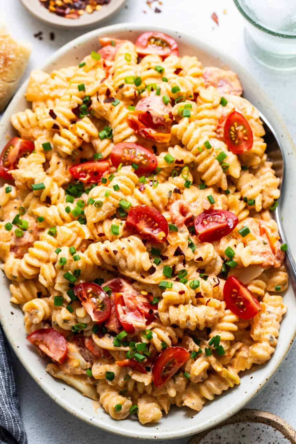 Baked Bursting Tomato Boursin Pasta - Fit Foodie Finds