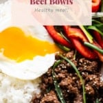 Korean ground beef bowls with rice and egg - a nutritious dish.