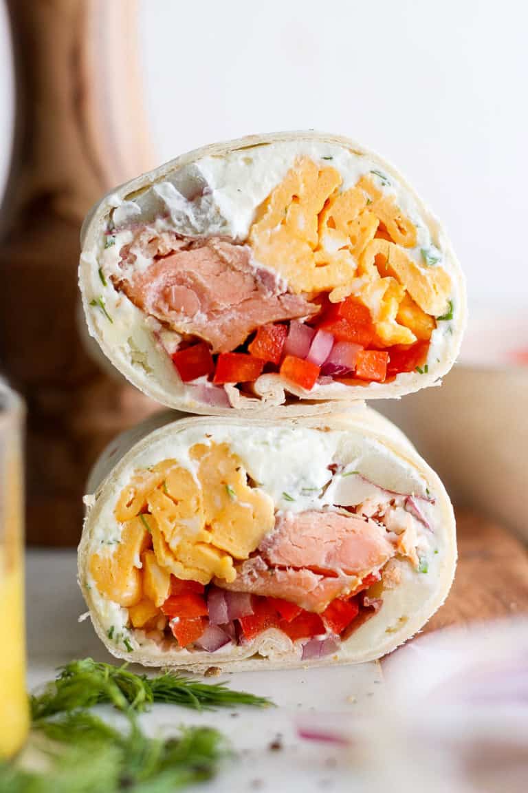 Smoked Salmon Breakfast Burrito - Fit Foodie Finds