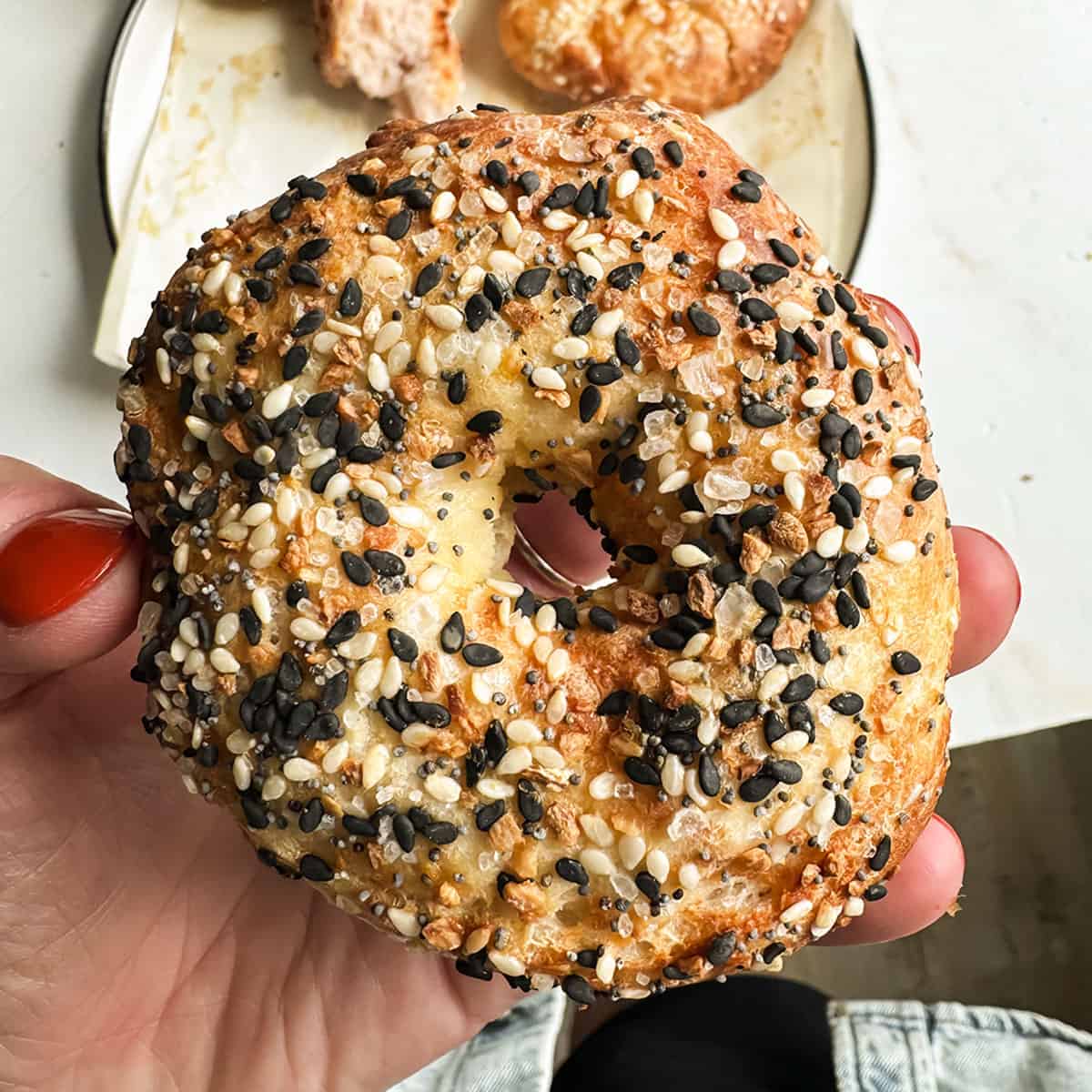 Air Fryer Protein Bagels